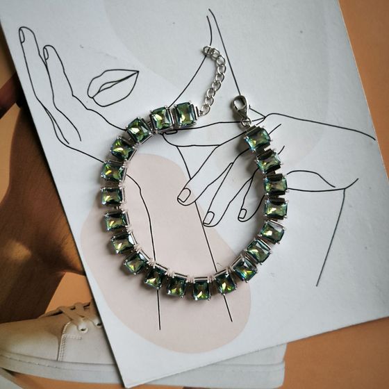 Серебряный браслет с мистик топазом