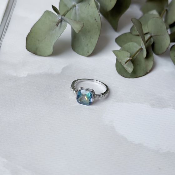 Серебряное кольцо с мистик топазом 5.435ct