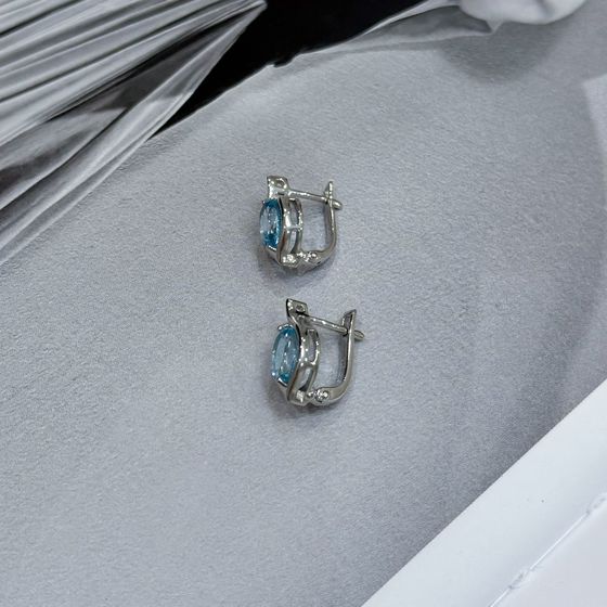Серебряные серьги с топазом 2.849ct