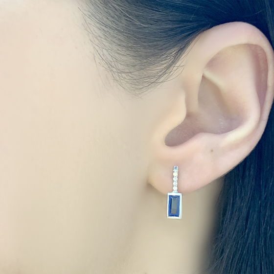 Серебряные серьги с сапфиром nano 0.753ct