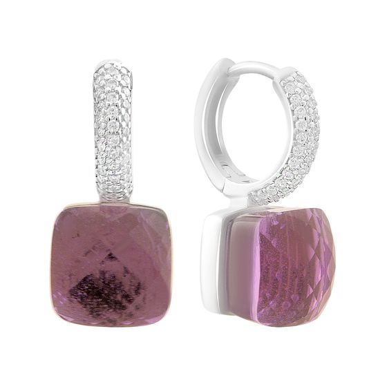 Серебряные серьги с фианитами