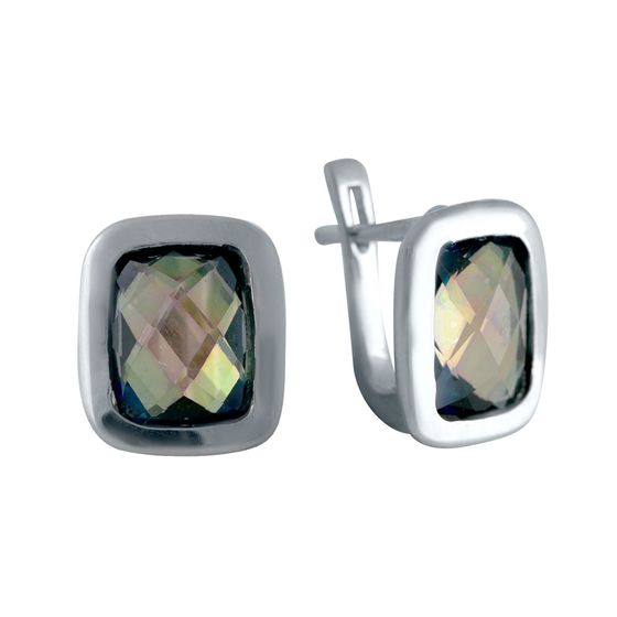 Серебряные серьги с мистик топазом 4.6ct