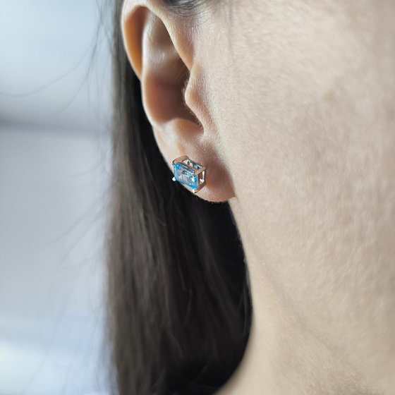 Серебряные серьги с топазом 2.438ct