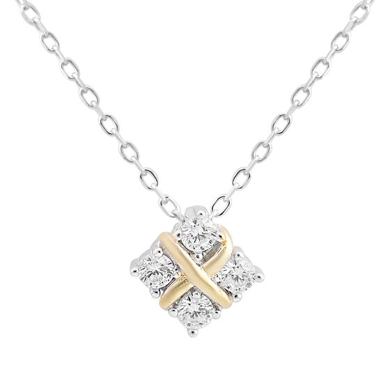 Серебряное колье с фианитами