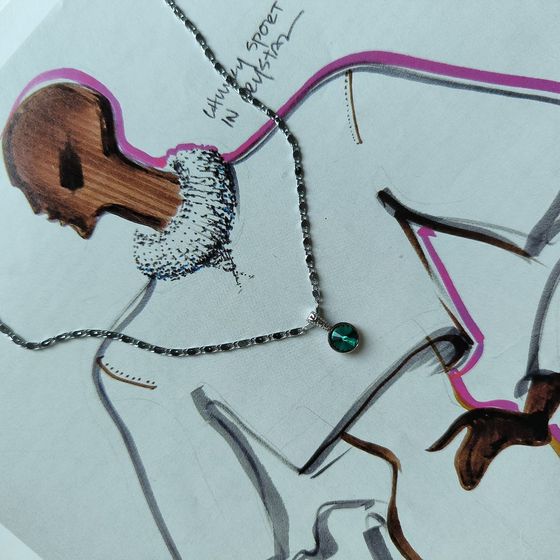 Серебряная подвеска с фианитами