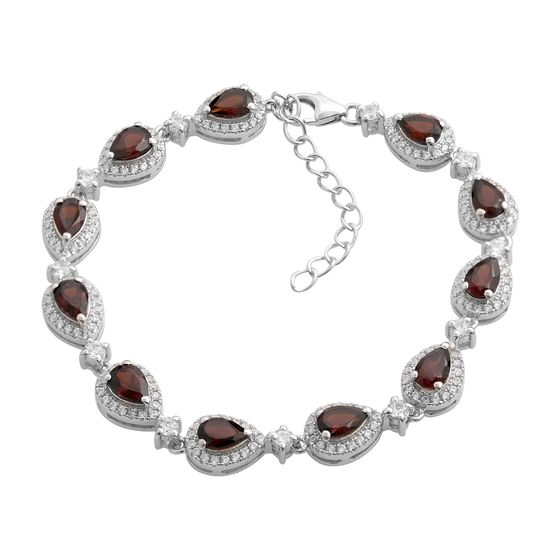 Серебряный браслет с гранатом 8.751ct