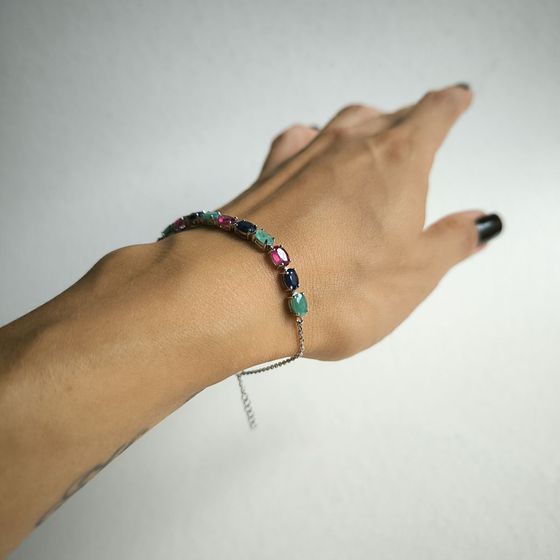 Серебряный браслет с рубином Серебряный браслет с рубином