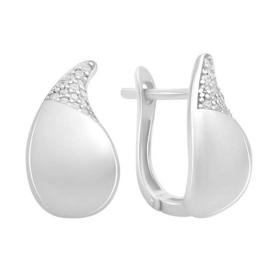 Серебряные серьги с фианитами 0.28ct