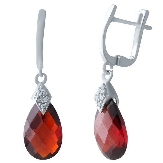 Серебряные серьги с гранатом nano 8.872ct