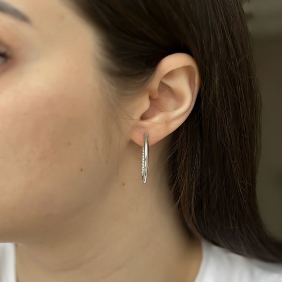 Серебряные серьги с фианитами