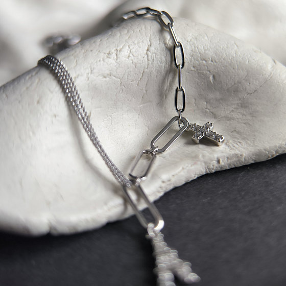 Серебряный браслет с фианитами