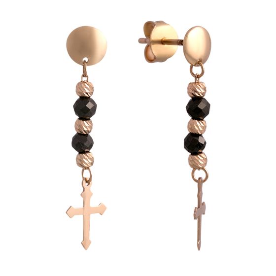 Золотые серьги с шпинелью