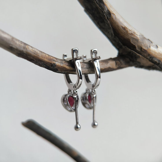 Серебряные серьги с гранатом nano 1.61ct