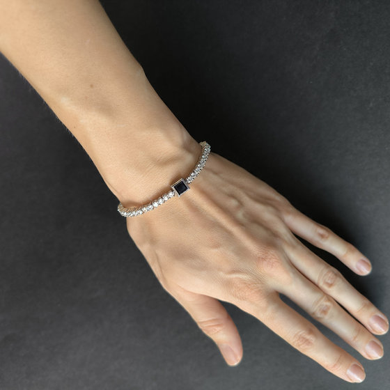 Серебряный браслет с сапфиром nano 9.25ct