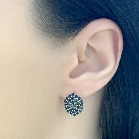 Серебряные серьги с сапфиром 2.813ct