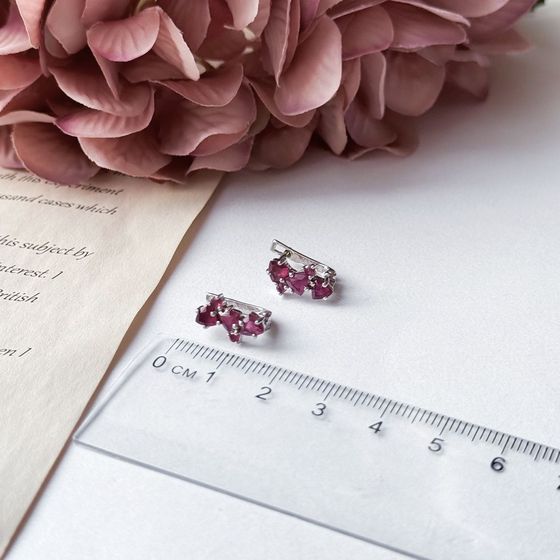 Серебряные серьги с рубином 1.188ct