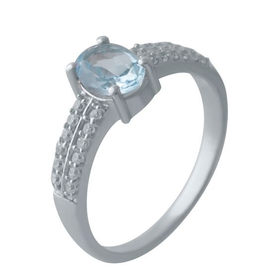 Серебряное кольцо с топазом 1.235ct