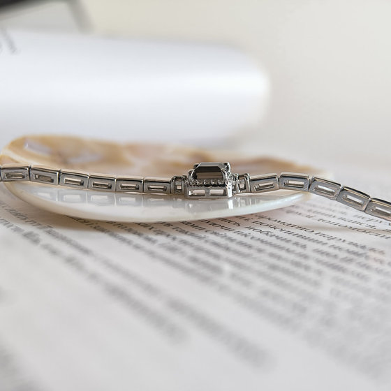 Серебряный браслет с раухтопазом (дымчатым кварцем) 1.38ct