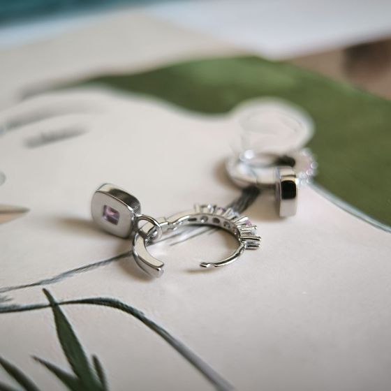 Серебряные серьги с фианитами