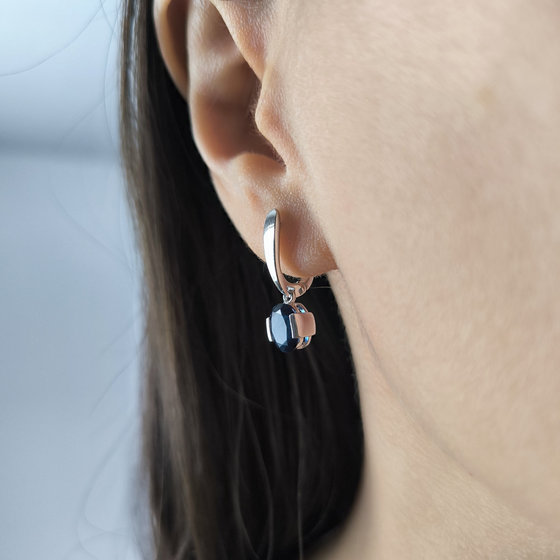 Серебряные серьги с сапфиром nano 1.825ct