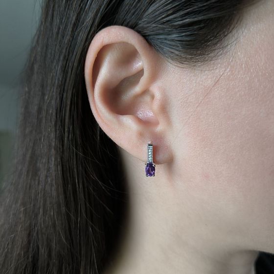 Серебряные серьги с аметистом 0.838ct