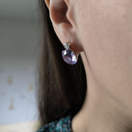 Серебряные серьги с фианитами