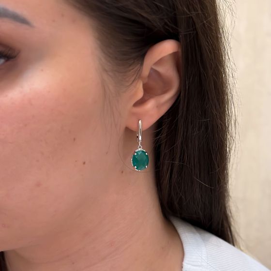 Серебряные серьги с агатом