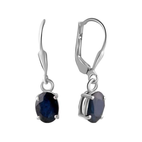 Серебряные серьги с сапфиром 3.192ct