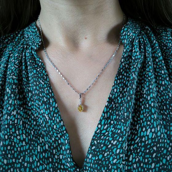 Серебряная подвеска с цитрином nano 1.854ct