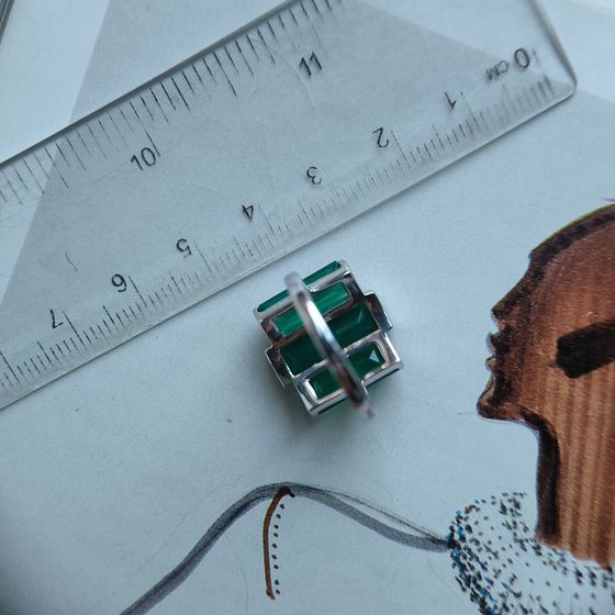 Серебряное кольцо с агатом 6.893ct