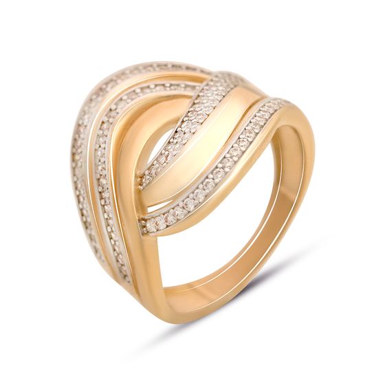 Золотое кольцо с фианитами 0.89ct