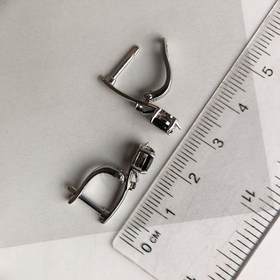 Серебряные серьги с раухтопазом (дымчатым кварцем) 1.617ct