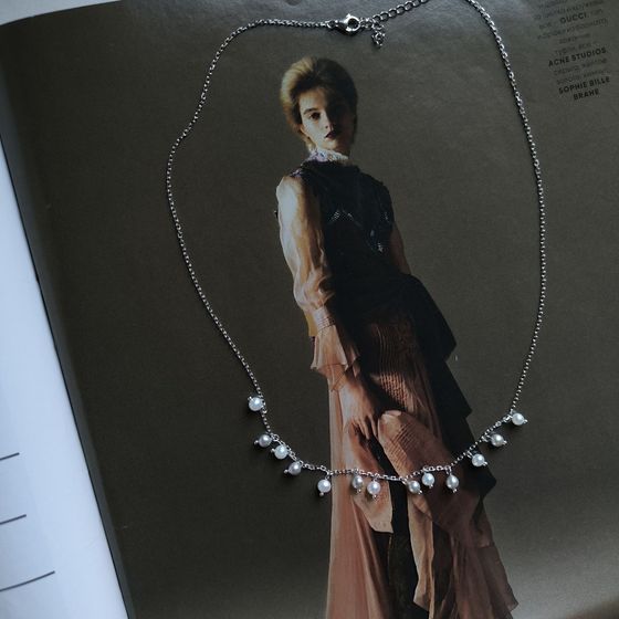 Серебряное колье с жемчугом