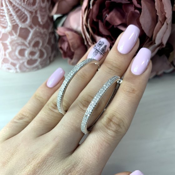 Серебряные серьги с фианитами