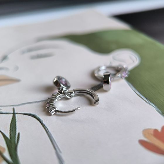 Серебряные серьги с фианитами