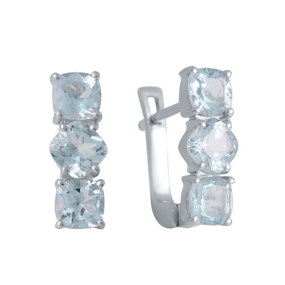 Серебряные серьги с топазом 4.115ct