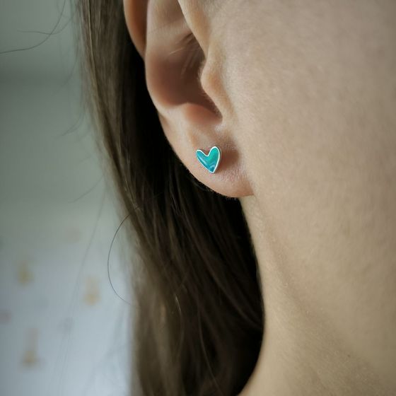 Серебряные серьги с емаллю Серебряные серьги с емаллю