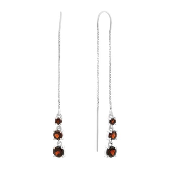 Серебряные серьги с гранатом 2.105ct