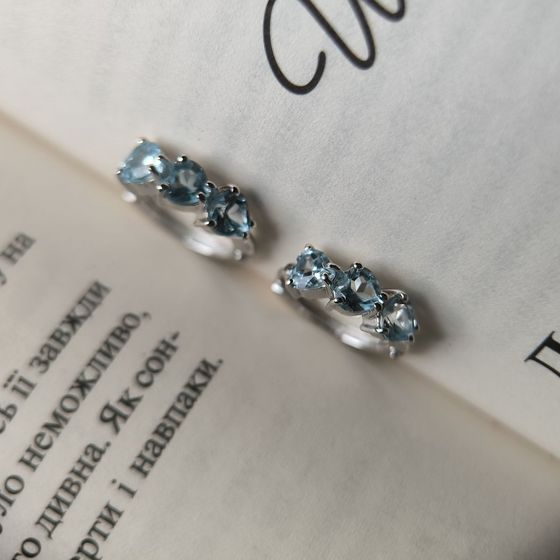 Серебряные серьги с топазом 5.859ct