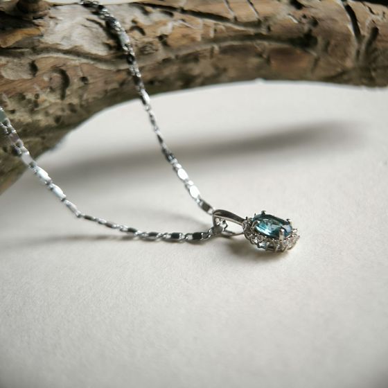 Серебряная подвеска с топазом Лондон Блю 0.72ct