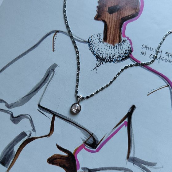 Серебряная подвеска с фианитами