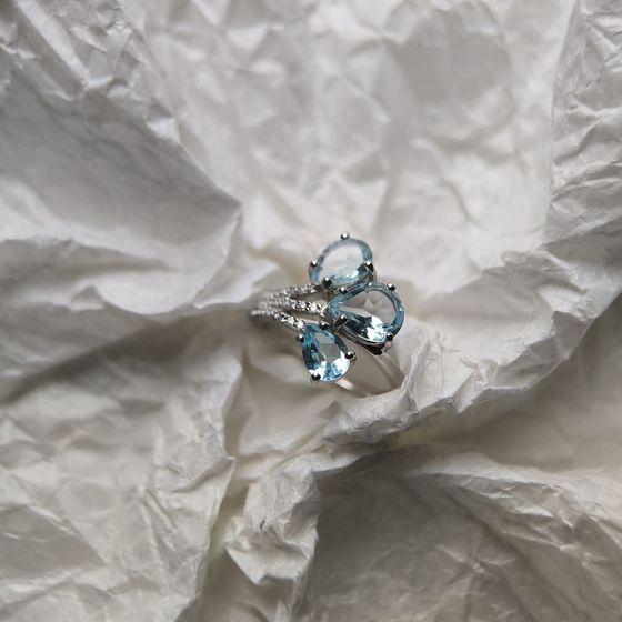 Серебряное кольцо с топазом 4.308ct