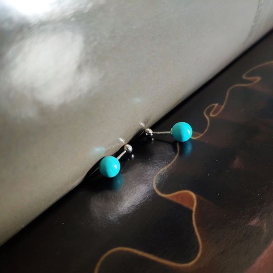 Серебряные серьги с бирюзой