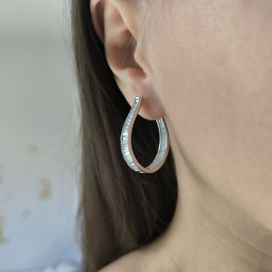 Серебряные серьги с фианитами