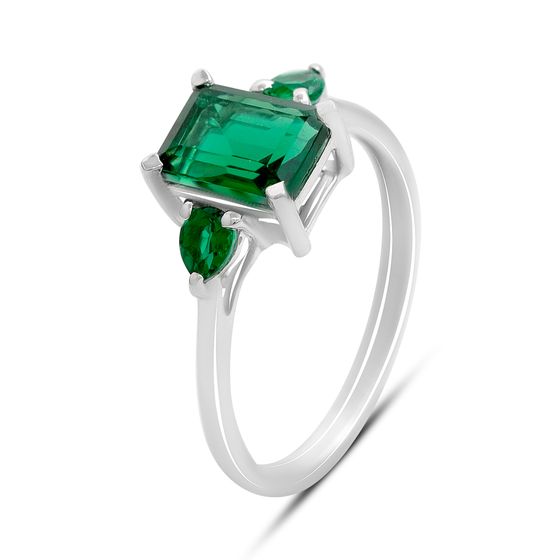 Серебряное кольцо с изумрудом nano 1.708ct