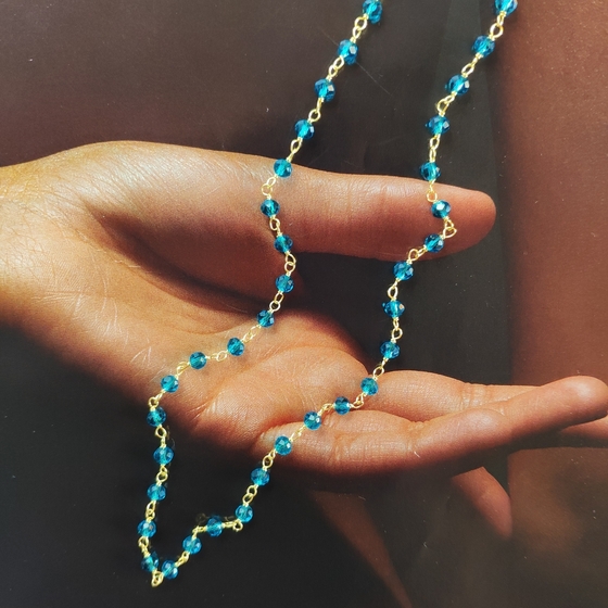 Серебряное колье с топазом Лондон Блю 8.71ct