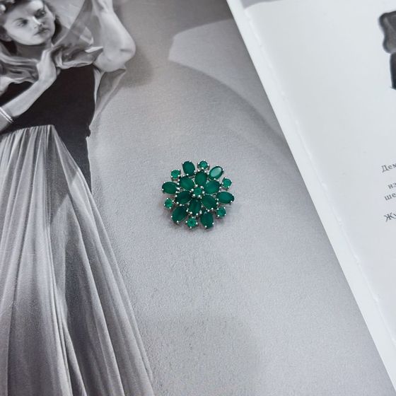 Серебряная брошка с агатом 5.715ct