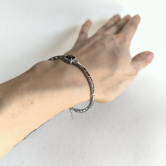 Серебряный браслет с раухтопазом (дымчатым кварцем) 1.38ct