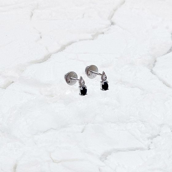 Серебряные серьги с сапфиром 0.46ct