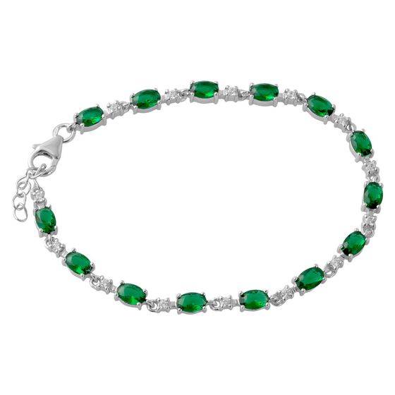 Серебряный браслет с изумрудом nano 5.33ct